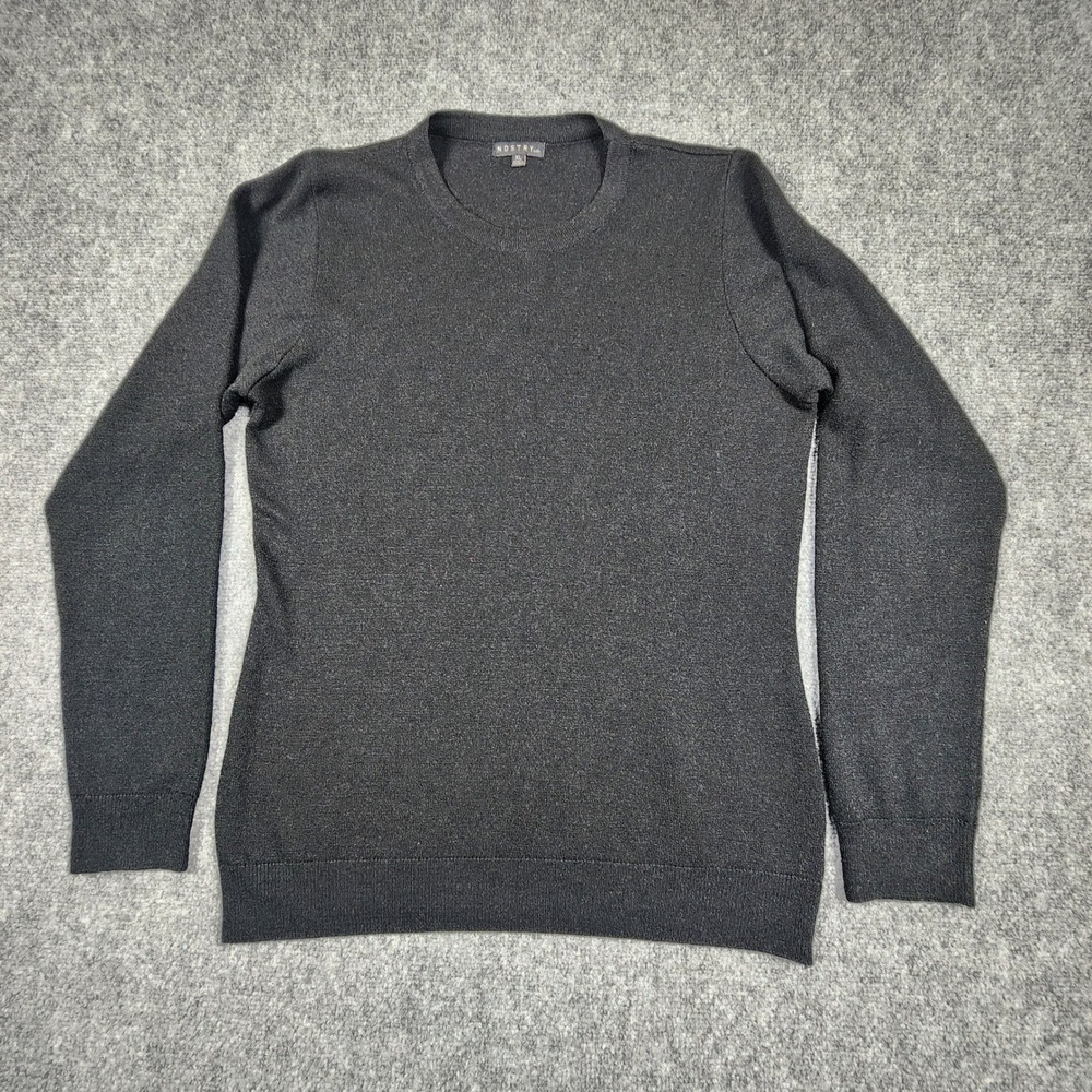 NDSTRY by ICO Womens XL Black Crewneck Sweater Long Sleeve Fine Knit Pullover